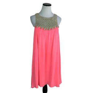 Lilly Pulitzer Rachelle Dress Coral Pink Sun Ray Eyelet Shift XXS